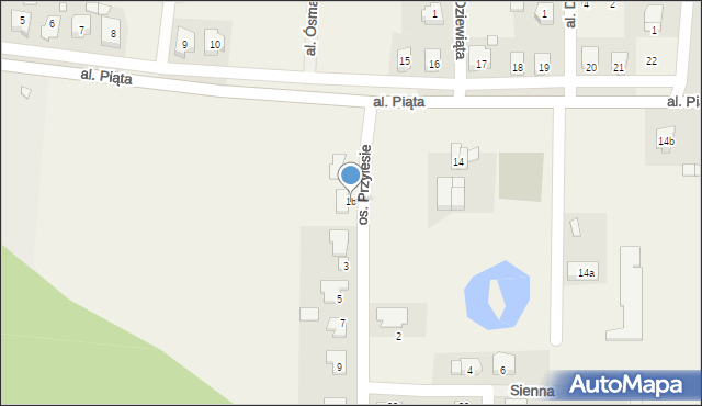 Osiniec, Osiedle Przylesie, 1b, mapa Osiniec