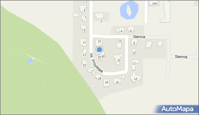 Osiniec, Osiedle Przylesie, 21, mapa Osiniec