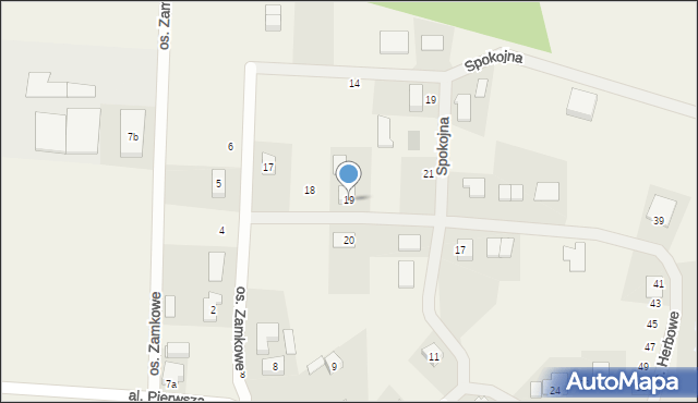 Osiniec, Osiedle Zamkowe, 19, mapa Osiniec