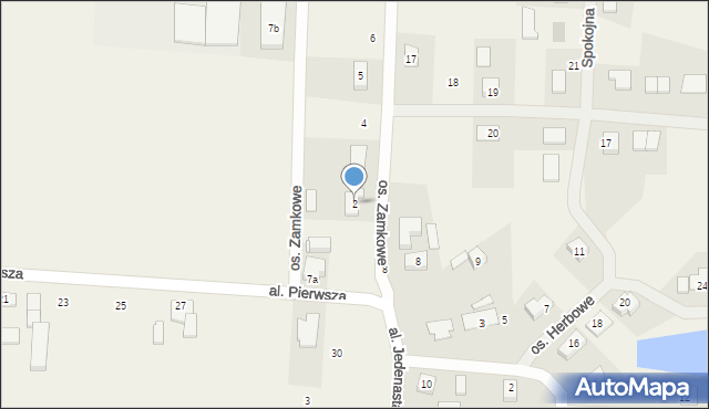 Osiniec, Osiedle Zamkowe, 2, mapa Osiniec