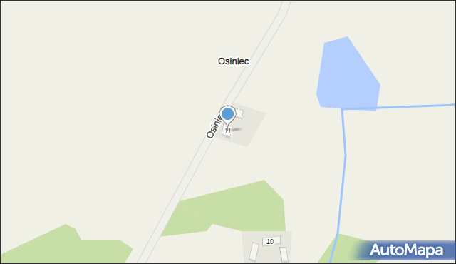 Osiniec, Osiniec, 11, mapa Osiniec