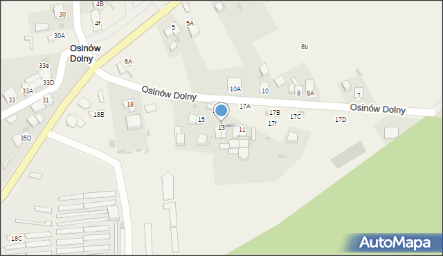 Osinów Dolny, Osinów Dolny, 13, mapa Osinów Dolny