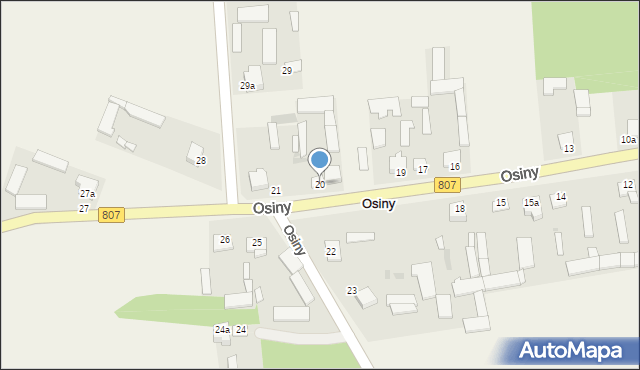 Osiny, Osiny, 20, mapa Osiny