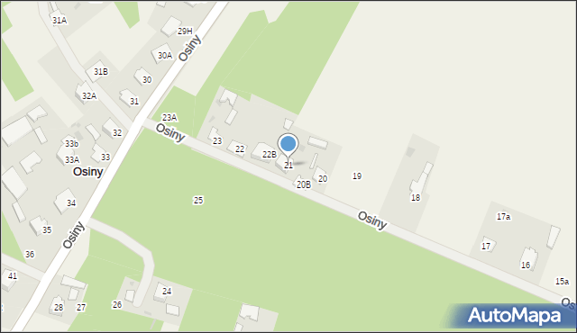 Osiny, Osiny, 21, mapa Osiny