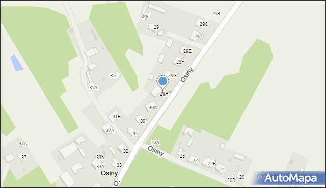 Osiny, Osiny, 29H, mapa Osiny