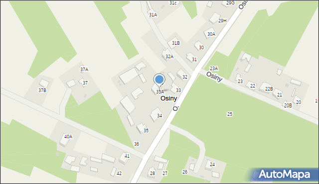 Osiny, Osiny, 33A, mapa Osiny