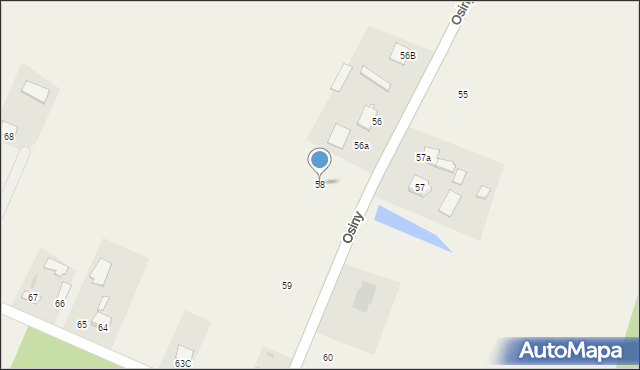 Osiny, Osiny, 58, mapa Osiny