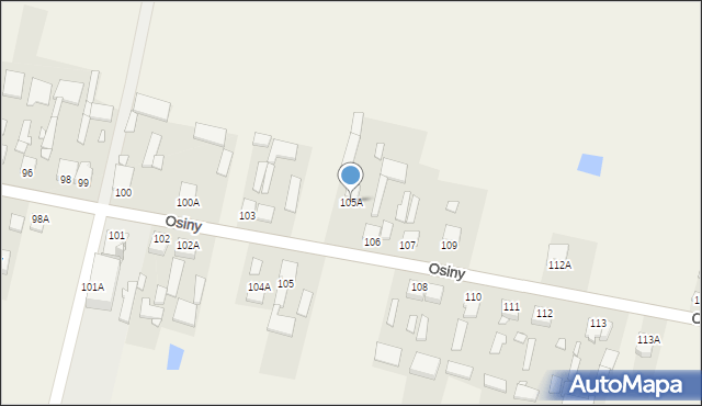 Osiny, Osiny, 105A, mapa Osiny