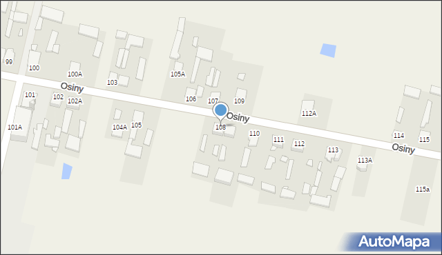 Osiny, Osiny, 108, mapa Osiny