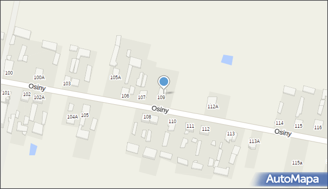 Osiny, Osiny, 109a, mapa Osiny