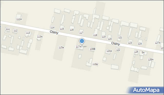 Osiny, Osiny, 117B, mapa Osiny