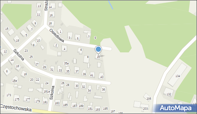 Osiny, Osiedlowa, 10, mapa Osiny