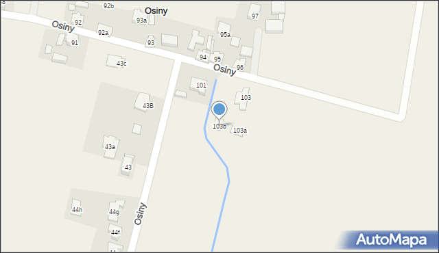 Osiny, Osiny, 103b, mapa Osiny