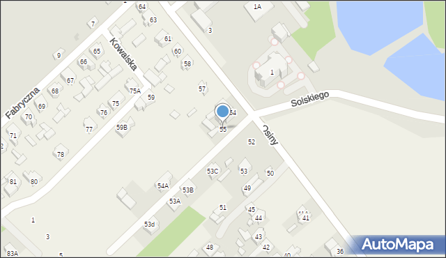 Osiny, Osiny, 55, mapa Osiny