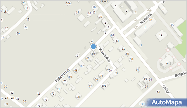 Osiny, Osiny, 65, mapa Osiny