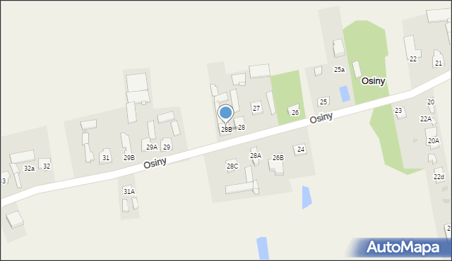 Osiny, Osiny, 28B, mapa Osiny