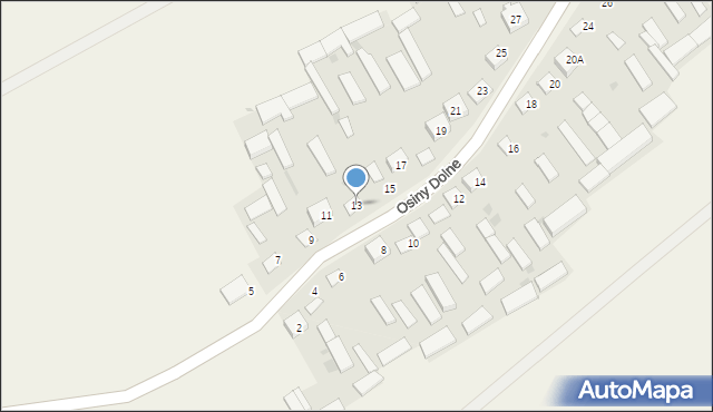 Osiny Dolne, Osiny Dolne, 13, mapa Osiny Dolne