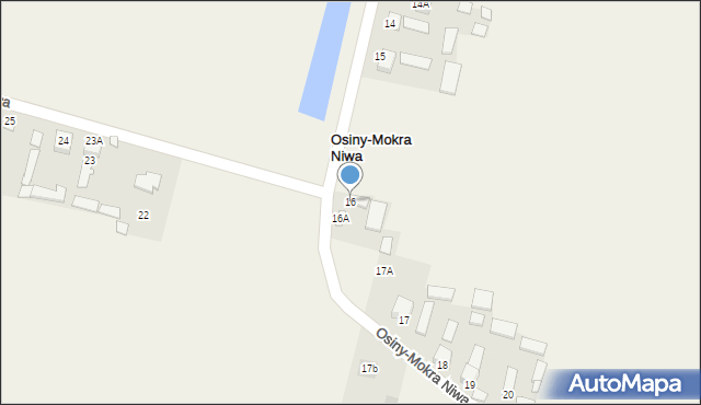 Osiny-Mokra Niwa, Osiny-Mokra Niwa, 16, mapa Osiny-Mokra Niwa