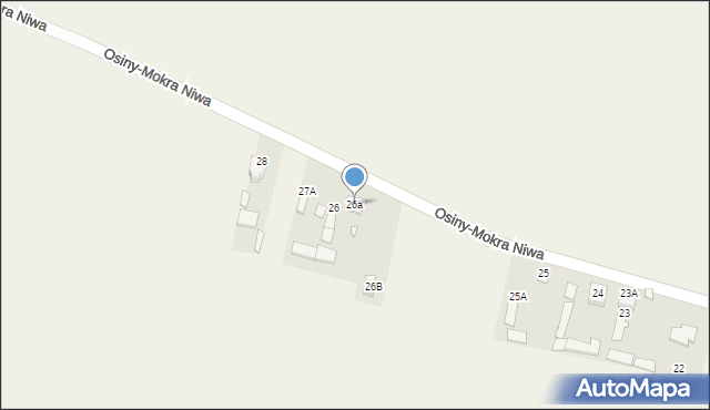 Osiny-Mokra Niwa, Osiny-Mokra Niwa, 26a, mapa Osiny-Mokra Niwa