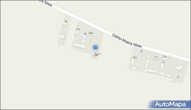 Osiny-Mokra Niwa, Osiny-Mokra Niwa, 26B, mapa Osiny-Mokra Niwa