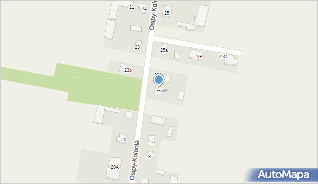 Osipy-Kolonia, Osipy-Kolonia, 22, mapa Osipy-Kolonia