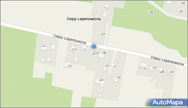 Osipy-Lepertowizna, Osipy-Lepertowizna, 12, mapa Osipy-Lepertowizna