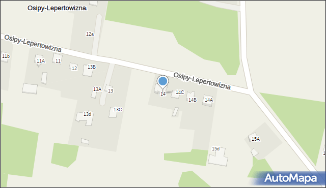 Osipy-Lepertowizna, Osipy-Lepertowizna, 14, mapa Osipy-Lepertowizna