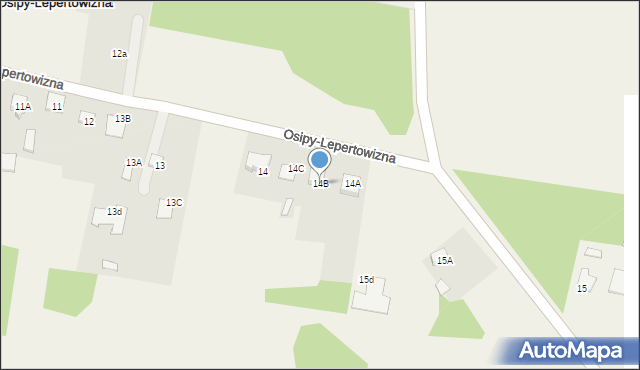 Osipy-Lepertowizna, Osipy-Lepertowizna, 14B, mapa Osipy-Lepertowizna
