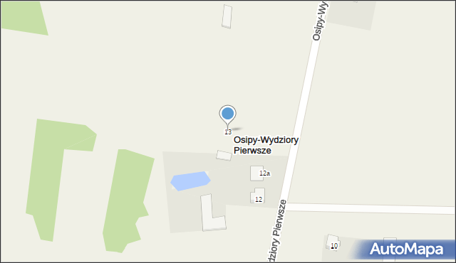 Osipy-Wydziory Pierwsze, Osipy-Wydziory Pierwsze, 13, mapa Osipy-Wydziory Pierwsze