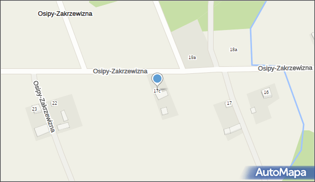 Osipy-Zakrzewizna, Osipy-Zakrzewizna, 17c, mapa Osipy-Zakrzewizna