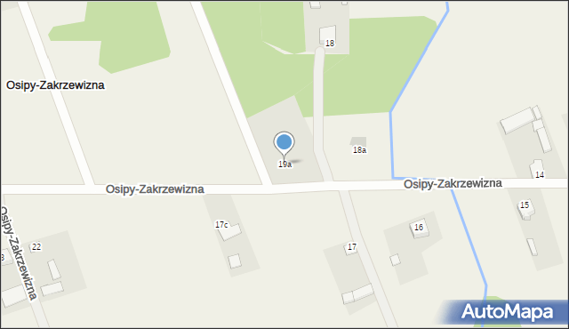 Osipy-Zakrzewizna, Osipy-Zakrzewizna, 19a, mapa Osipy-Zakrzewizna