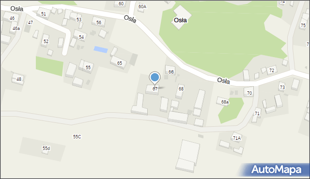 Osła, Osła, 67, mapa Osła