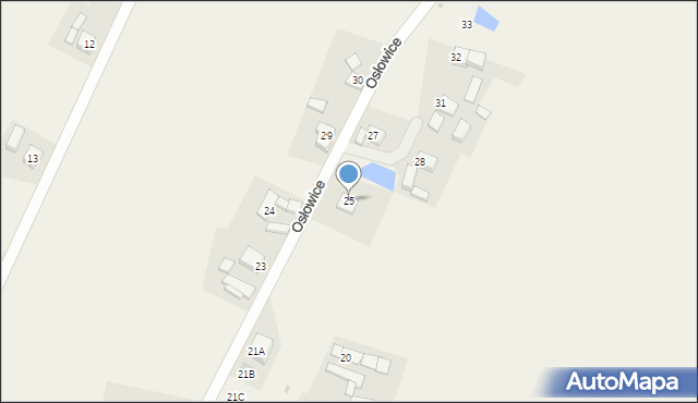 Osłowice, Osłowice, 25, mapa Osłowice