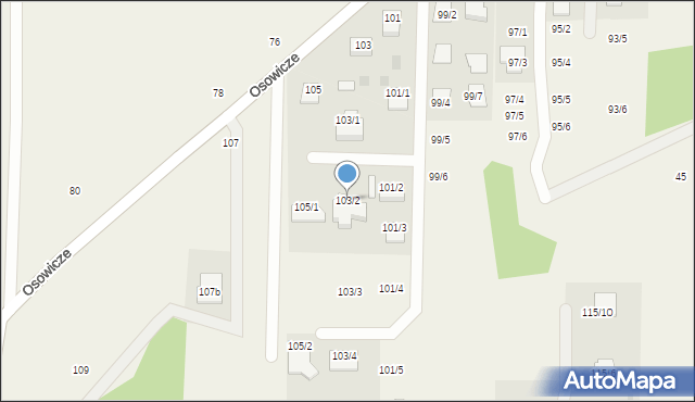 Osowicze, Osowicze, 103/2, mapa Osowicze