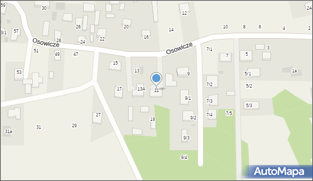 Osowicze, Osowicze, 11, mapa Osowicze