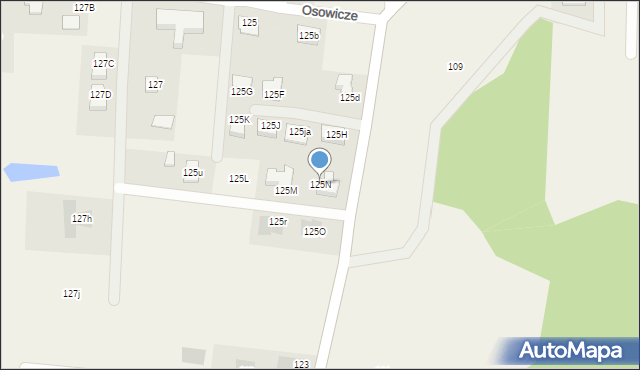 Osowicze, Osowicze, 125N, mapa Osowicze