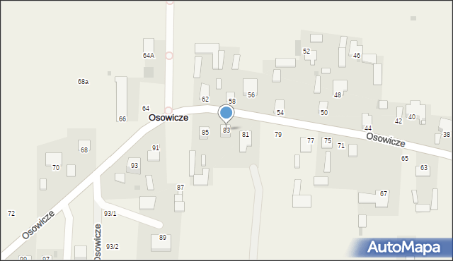 Osowicze, Osowicze, 83, mapa Osowicze