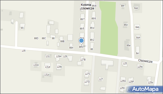 Osowicze, Osowicze, 86/1, mapa Osowicze