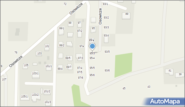 Osowicze, Osowicze, 95/3, mapa Osowicze