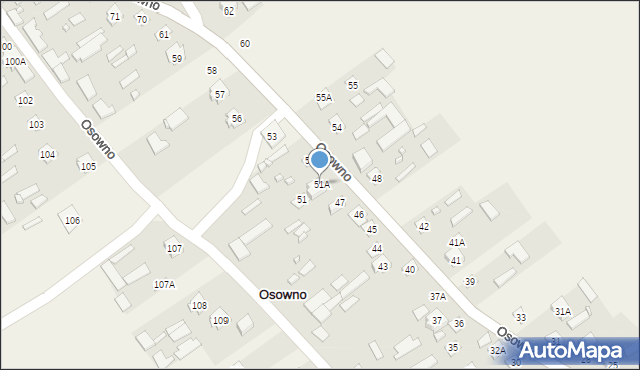 Osowno, Osowno, 51A, mapa Osowno