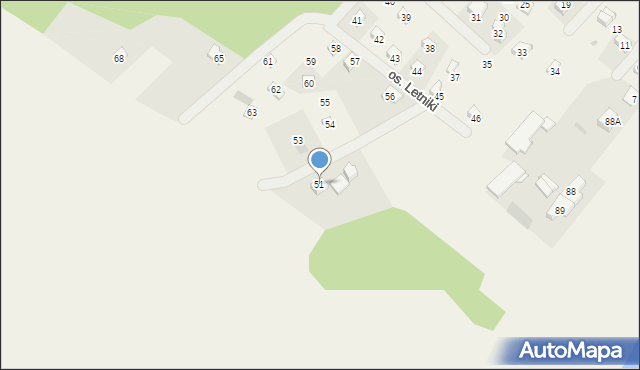 Osowo Leśne, Osiedle Letniki, 51, mapa Osowo Leśne