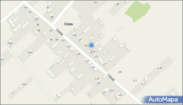 Ossa, Ossa, 101, mapa Ossa