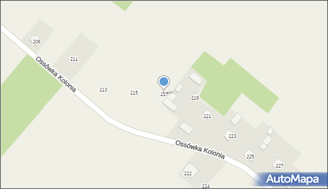 Ossówka, Ossówka, 217, mapa Ossówka