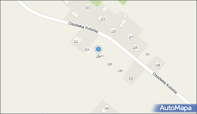 Ossówka, Ossówka, 226, mapa Ossówka