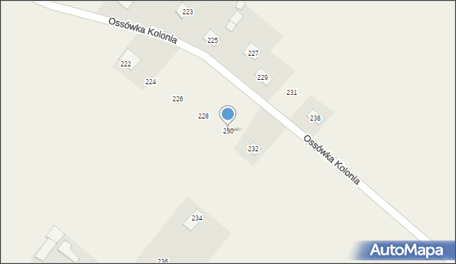 Ossówka, Ossówka, 230, mapa Ossówka