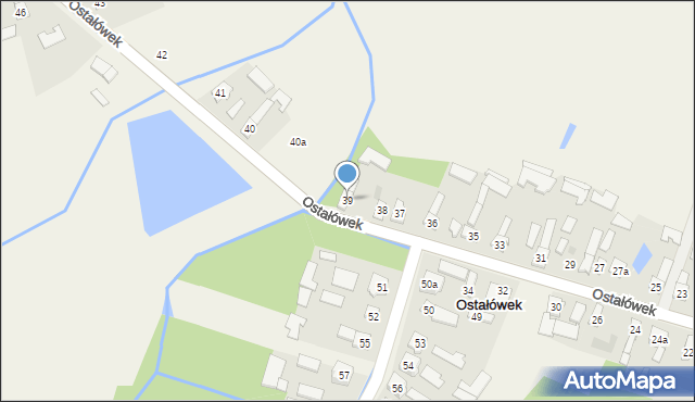 Ostałówek, Ostałówek, 39, mapa Ostałówek