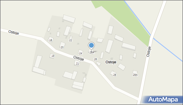 Ostoje, Ostoje, 26A, mapa Ostoje