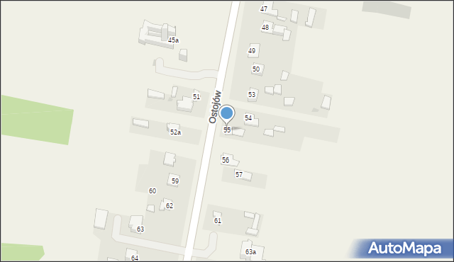 Ostojów, Ostojów, 55, mapa Ostojów