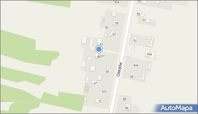 Ostojów, Ostojów, 64, mapa Ostojów
