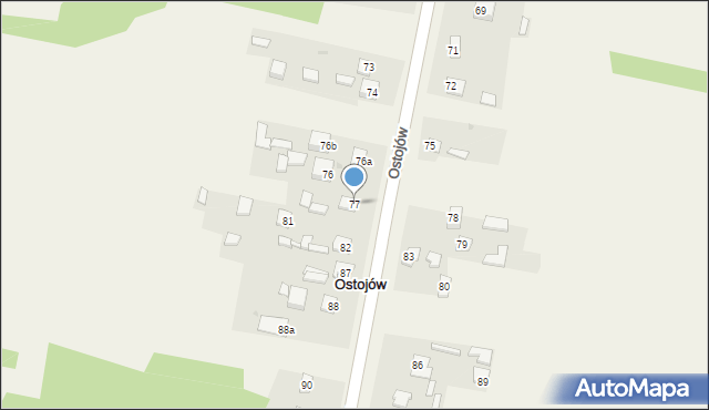 Ostojów, Ostojów, 77, mapa Ostojów